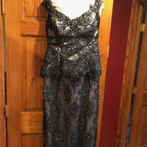 Navy beaded gown
